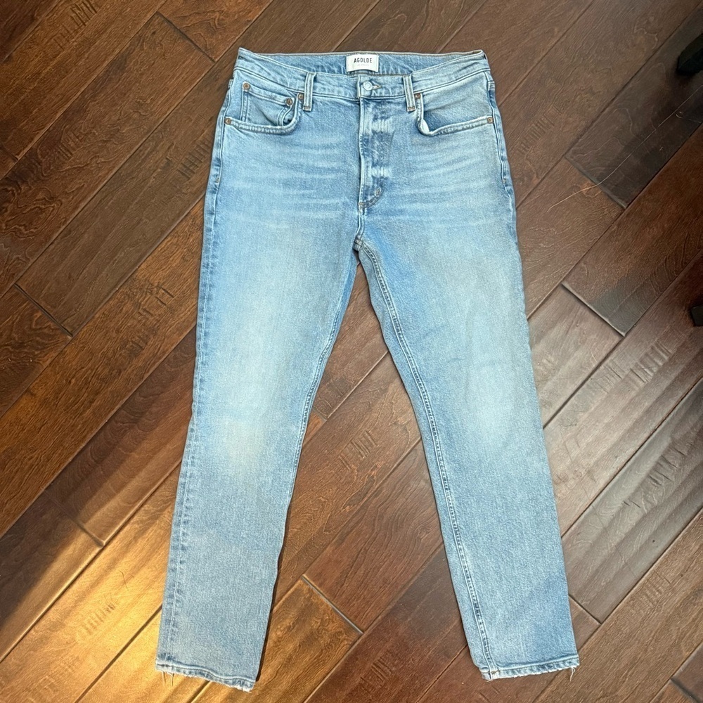Agolde Women's 28 Willow Mid Rise Slim Crop Jean Denim Classic Straight Stretch - Picture 5 of 13